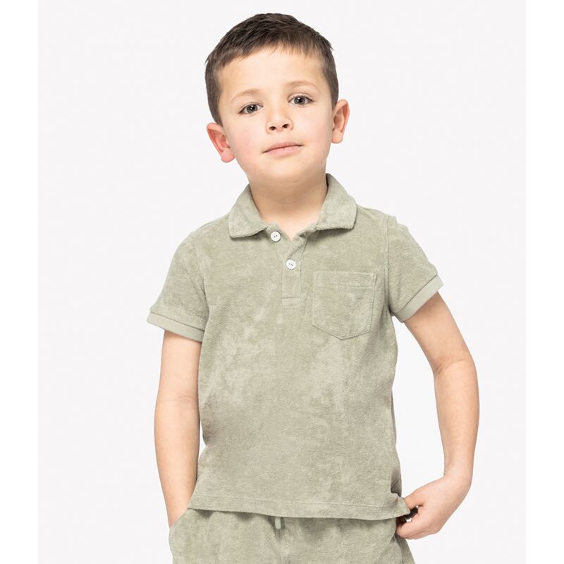 Native Spirit Kids Terry Towel Polo Shirt Thumbnail