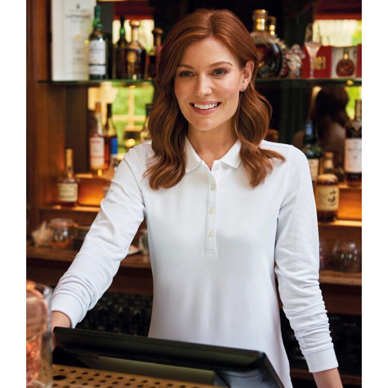 Brook Taverner Ladies Anna Long Sleeve Polo Shirt Thumbnail