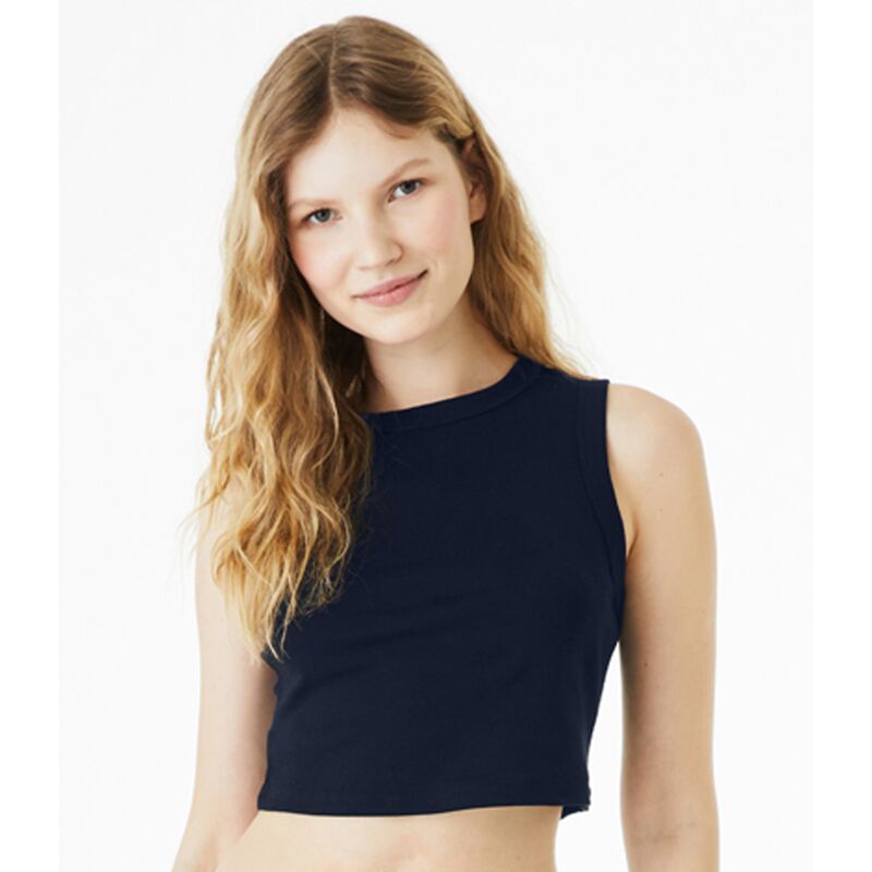 Bella Ladies Micro Rib Muscle Crop Tank Top Thumbnail