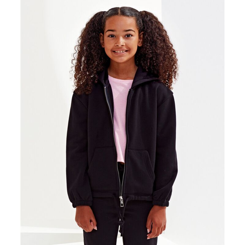 Kids TriDri® recycled cropped oversize full-zip hoodie Thumbnail