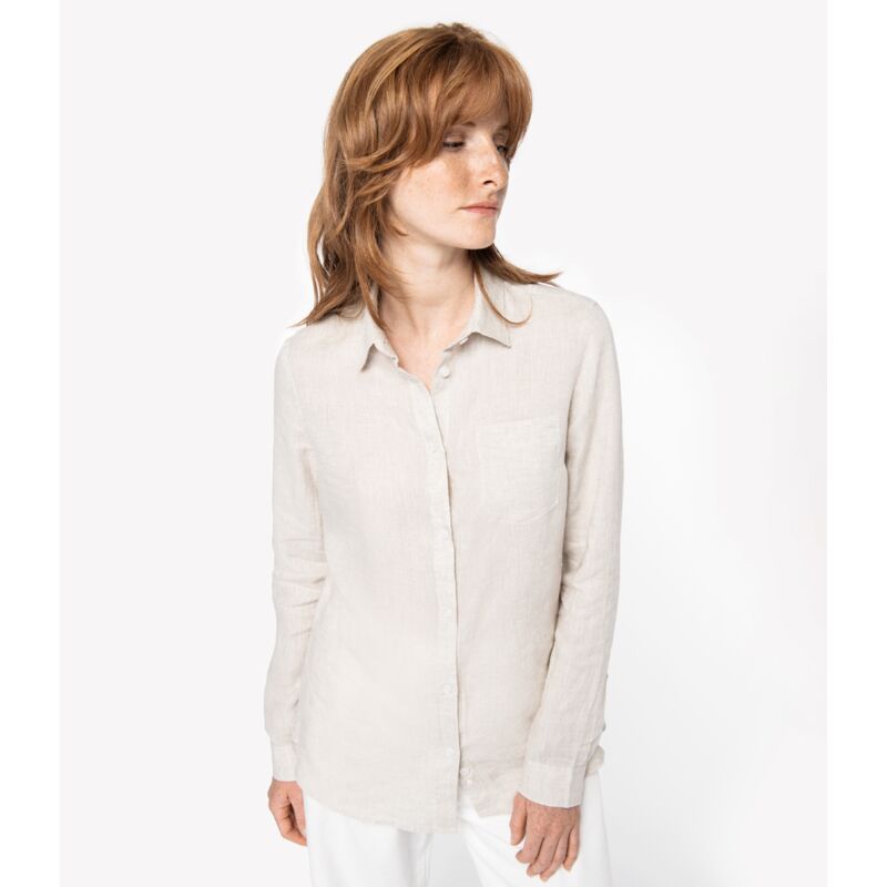 Native Spirit Ladies Long Sleeve Linen Shirt Thumbnail
