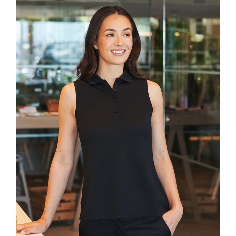 Henbury Ladies Sleeveless Coolplus® Polo Shirt Thumbnail