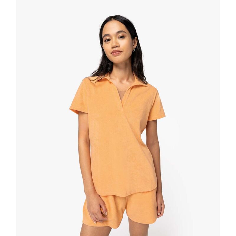 Native Spirit Ladies Terry Towel Polo Shirt Thumbnail