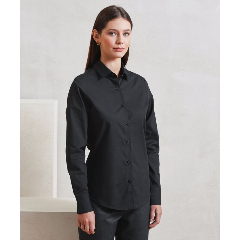Women’s long sleeve ‘Recyclight’ poplin shirt Thumbnail