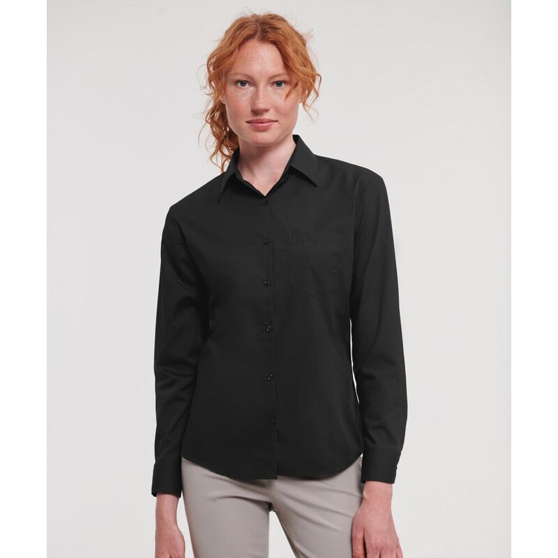 Women's long sleeve polycotton easycare poplin shirt Thumbnail