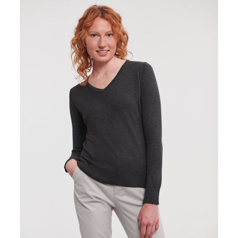 Women's v-neck knitted sweater Thumbnail