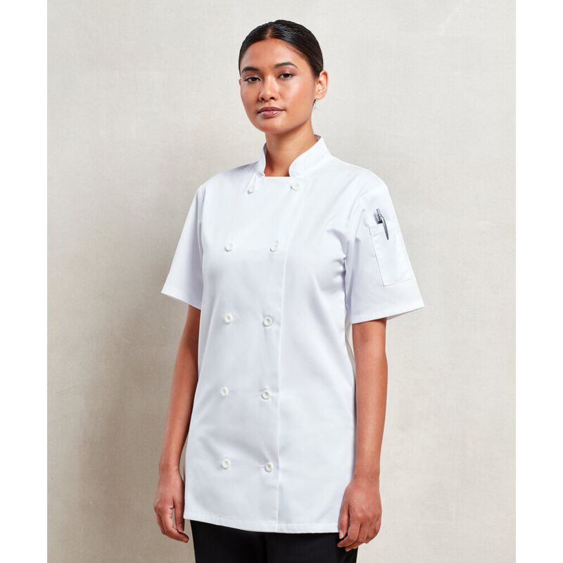 Women's short sleeve chef's jacket Thumbnail