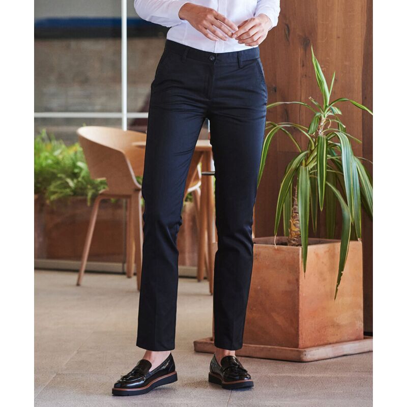 Women's 65/35 flat fronted chino trousers Thumbnail
