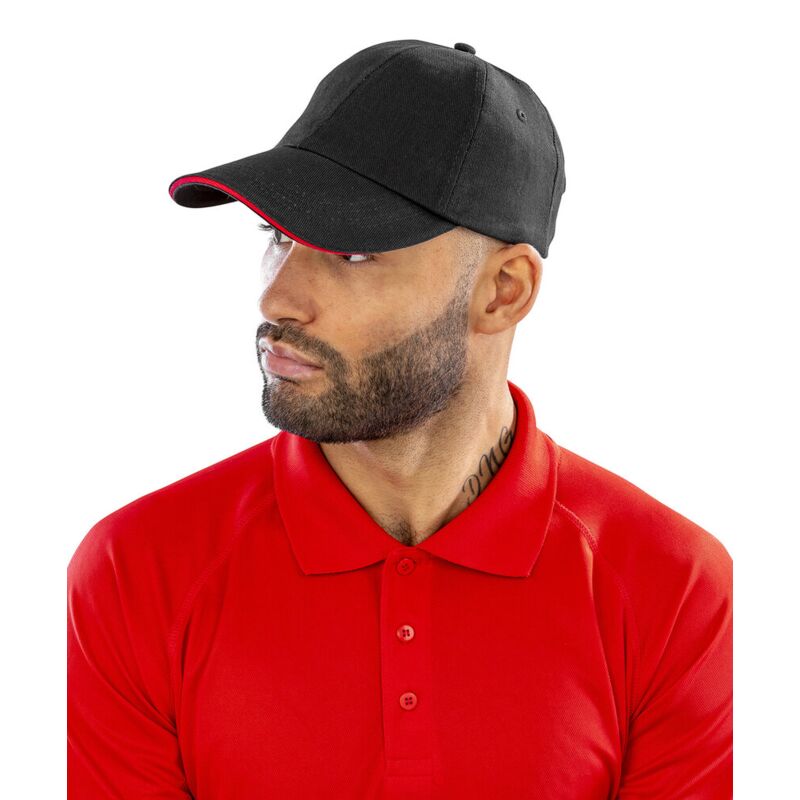 Brushed coton printers/embroiderers cap with sandwich peak Thumbnail