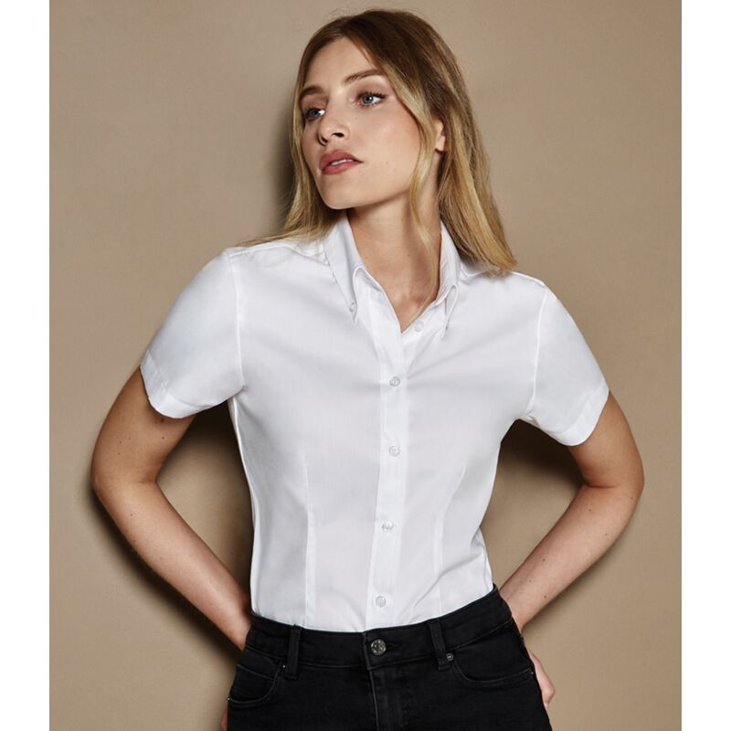 Kustom Kit Ladies Premium Short Sleeve Tailored Oxford Shirt Thumbnail
