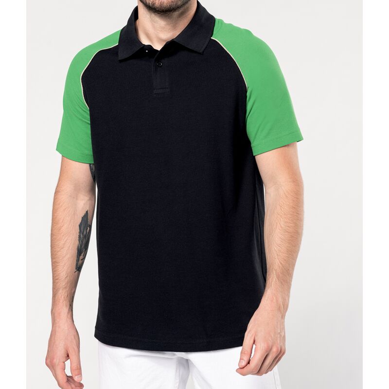 Kariban Baseball Cotton Piqué Polo Shirt Thumbnail