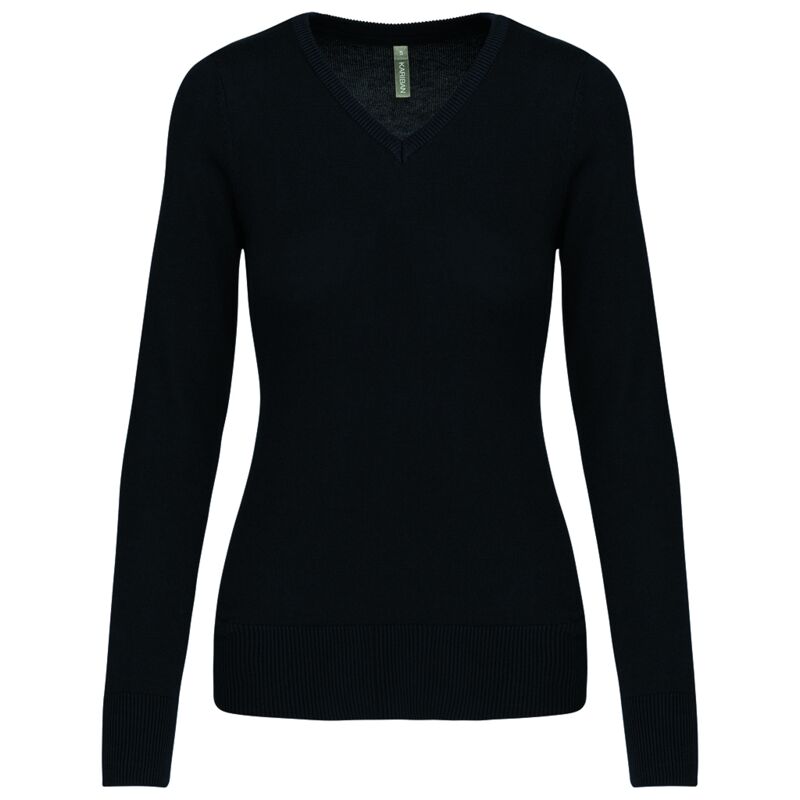 Kariban Ladies Cotton Acrylic V Neck Sweater Thumbnail