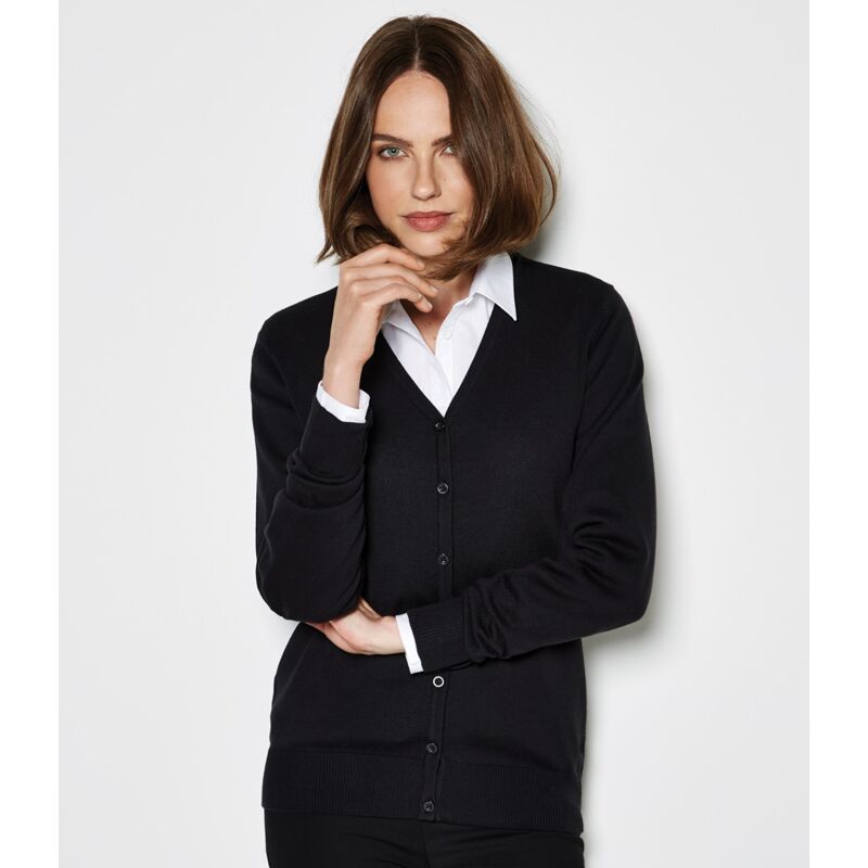 Kustom Kit Ladies Arundel Cotton Acrylic V Neck Cardigan Thumbnail