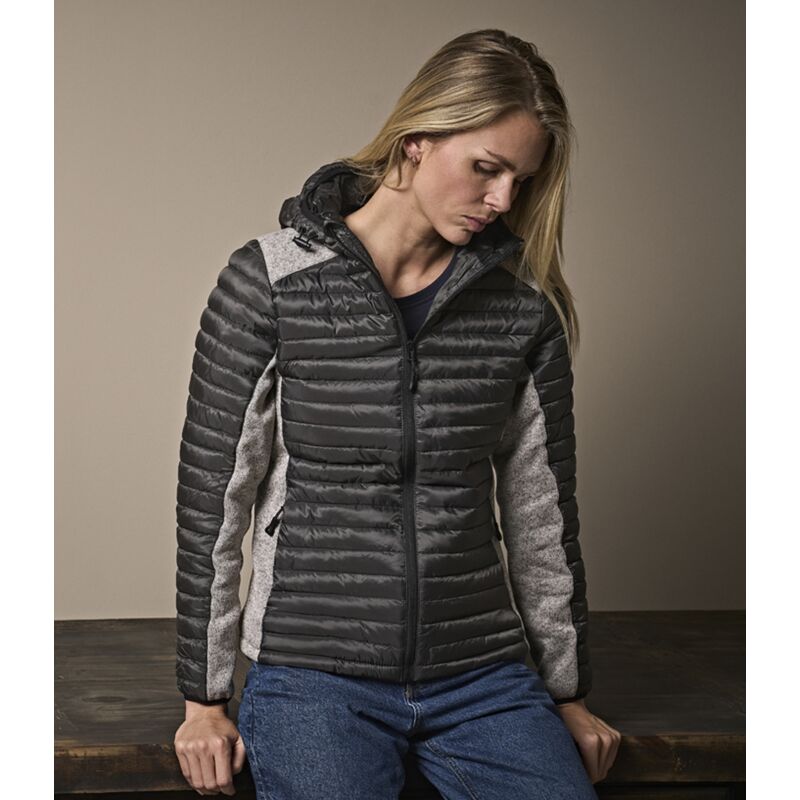 Tee Jays Ladies Crossover Hooded Padded Outdoor Jacket Thumbnail