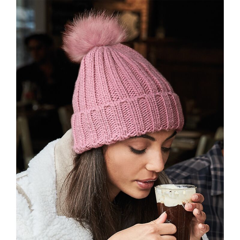Beechfield Verbier Fur Pop Pom Beanie Thumbnail